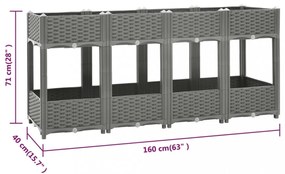 polipropilén magaságyás 160 x 40 x 71 cm