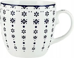 Flisty Porcelán bögre Amelia 500ml -|Fehér-Sötétkék|Bogucice