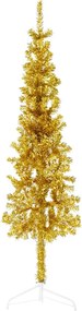 vidaXL arany vékony fél műkarácsonyfa állvánnyal 120 cm