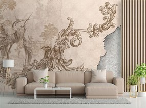 Gario Fotótapéta Vadmadarak és levelek egy freskón Anyag: Vlies, Méret: 300 x 210 cm