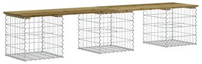 impregnált fenyőfa gabion kerti pad 203 x 44 x 42 cm