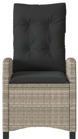 világosszürke polyrattan dönthető kerti szék párnával