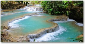 Fotó üvegkép Vízesés az erdőben 140x70