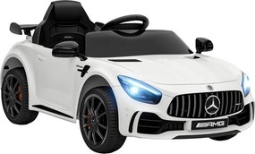 AIYAPLAY Elektromos gyerekautó, Mercedes, 3-5 km/h, távirányító, fények és zene, fehér