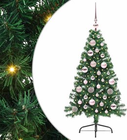 vidaXL Mesterséges, előre világított karácsonyi fa Zöld 120 cm PVC