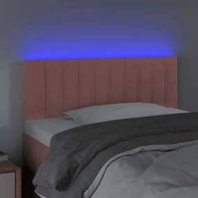 rózsaszín bársony LED-es fejtámla 80 x 5 x 78/88 cm