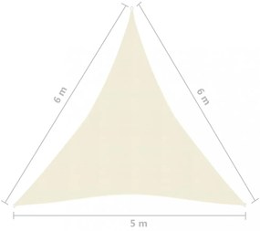 krémszínű HDPE napvitorla 160 g/m² 5 x 6 x 6 m