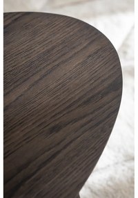 Sötétbarna dohányzóasztal tölgyfa dekorral 65x130 cm Yumi – Rowico