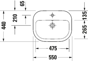 Duravit 24025500002 - Falra szerelhető D-CODE mosdó 55x44 cm kerámia/fényes fehér