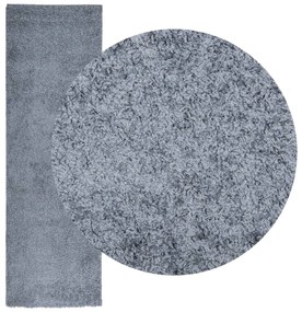 PAMPLONA kék magas szálú bolyhos modern szőnyeg 80 x 250 cm
