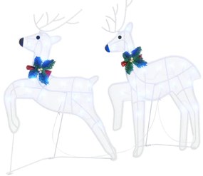 LED rénszarvasok 7 pcs Fehér szövet