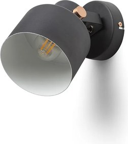 RENDL CELEIA přisazená matná černá česaná měď 230V LED E27 11W