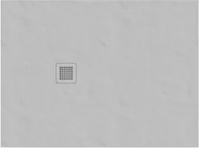 Ravak Slate Pro alacsony zuhanytálca téglalap alakú 100x80 cm öntött márvány, füstös szürke XA03A43O010