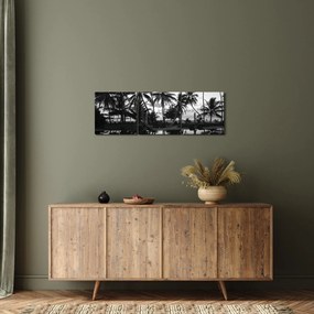 Egy trópusi sziget képe (órával) (90x30 cm)