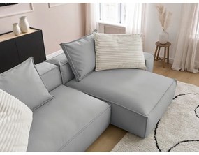 Világosszürke bőrutánzat sarokkanapé (variálható) Boheme – Bobochic Paris