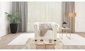 Fehér bőrutánzat fotel York – Ropez