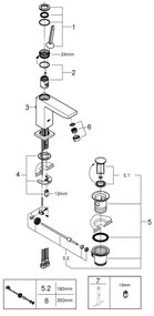 GROHE 23657000 - EUROCUBE JOY mosdócsaptelep, M méretű, fényes króm