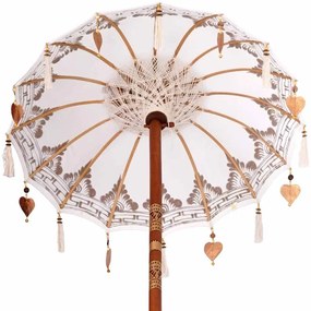 Balinéz Napernyő 260 Krém 95-100 cm Pamut és tömör fa