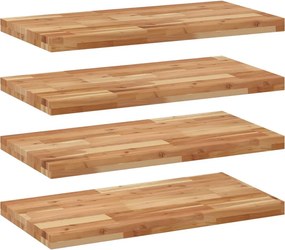 vidaXL 4 db olajbevonatú tömör akácfa függőpolc 80 x 40 x 4 cm