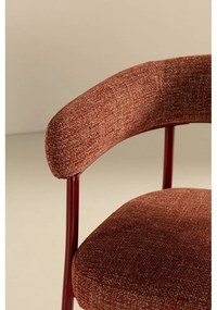 Terrakotta színű kárpitozott karfás étkezőfotel szett 2 db-os Yuri – MOME