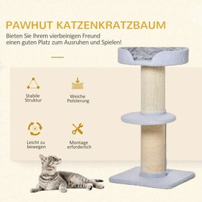 Kaparófa szizál oszlopokkal, emelvénnyel, párnákkal, többszintes, világoskék