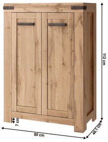 MORATIZ 2D/80 szekrény, wotan tölgy