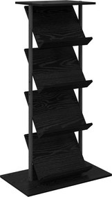 vidaXL Magazin állvány Fekete tölgy 68 x 40 x 123.5 cm Faanyag