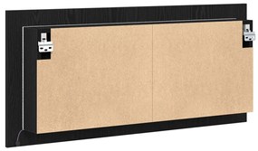 LED Tükörszekrény Fekete Tölgy 100x12x45 cm Fa