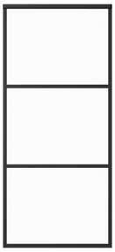 fekete ESG üveg és alumínium tolóajtó 90 x 205 cm