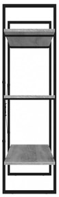 szürke sonoma színű szerelt fa könyvszekrény 100 x 30 x 105 cm