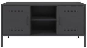 fekete acél TV-szekrény 100,5 x 39 x 50,5 cm
