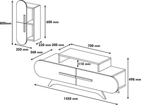 Rose Walnut and White TV-szekrény