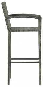 7 részes szürke polyrattan kerti bárszett