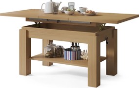 Mazzoni ASTORIA Oasis Tölgy - NYITHATÓ/MAGASÍTHATÓ DOHÁNYZÓASZTAL POLCOS ÉTKEZŐASZTAL ÉS DOHÁNYZÓASZTAL EGYBEN