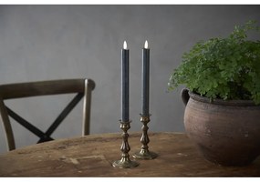 Flamme 2 db fekete LED viaszgyertya, magasság 25 cm - Star Trading