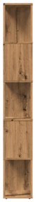 kézműves tölgy színű szerelt fa könyvszekrény 45x24x159 cm