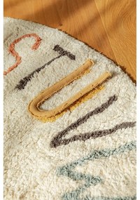 Krémszínű pamut gyerek játszószőnyeg ø120 cm ABC Color and Letters – Lorena Canals