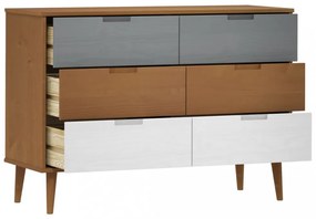 MOLDE barna tömör fenyőfa fiókos szekrény 113 x 40 x 80 cm