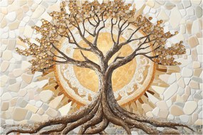 Kép – Arany életfa mozaikban (90x60 cm)