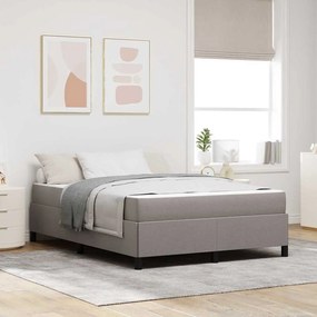 Boxrugós ágy Taupe és Fekete 140 x 200 cm Textil és mérnöki fa