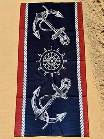 Strand fürdőlepedő FUNNY NAVY 70x140 cm