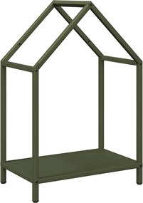 vidaXL olívazöld hidegen hengerelt acél tűzifatároló 40x25x60 cm