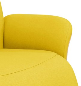 világossárga szövet dönthető fotel lábtartóval