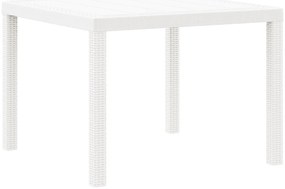 3 Részes Kerti Étkezőszett Fehér Poly Rattan