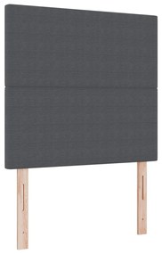 Boxspring ágy matraccal sötétszürke 80x200 cm kordbársony szövet