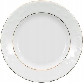 Ćmielów Rococo Desszert Tányér Csempe 1 db Porcelán 19 cm Arany vonal