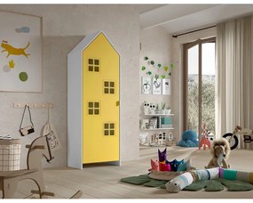 Sárga-fehér gyerek ruhásszekrény 58x172x37 cm Casami Bruges – Vipack