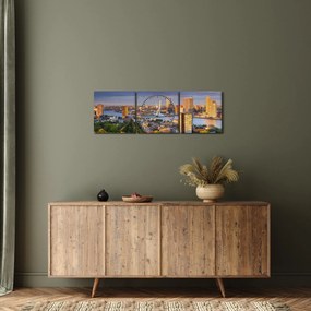 Kép - panoráma Rotterdam, Hollandia (órával) (90x30 cm)