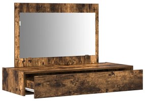 Fali sminkasztal Füstölt tölgy 100x40x70 cm