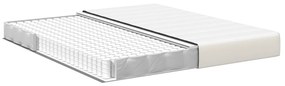 Pocket Spring Mattress Krém 180x200x20 cm Közepesen Kemény Szövet